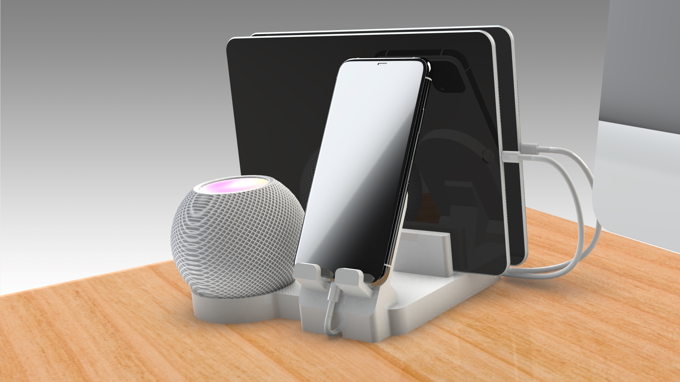 Download STL file APPLE HOMEPOD MINI AND iPhone DOCKING STATION • 3D